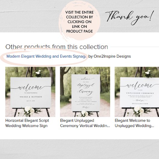 Poster Script élégant, En remplacement des faveurs Signer