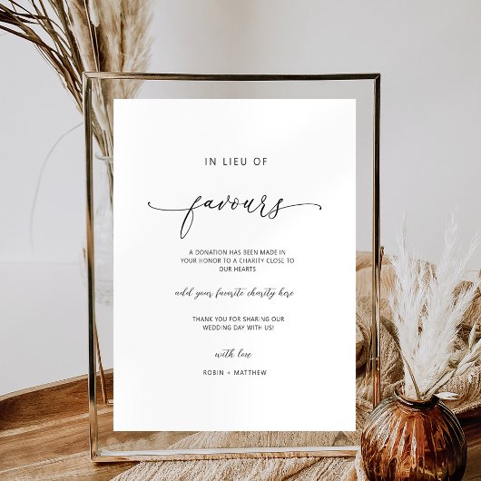 Poster Script élégant, En remplacement des faveurs Signer