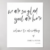 Poster Script Élégant minimaliste Bienvenue À Notre Maria (Devant)