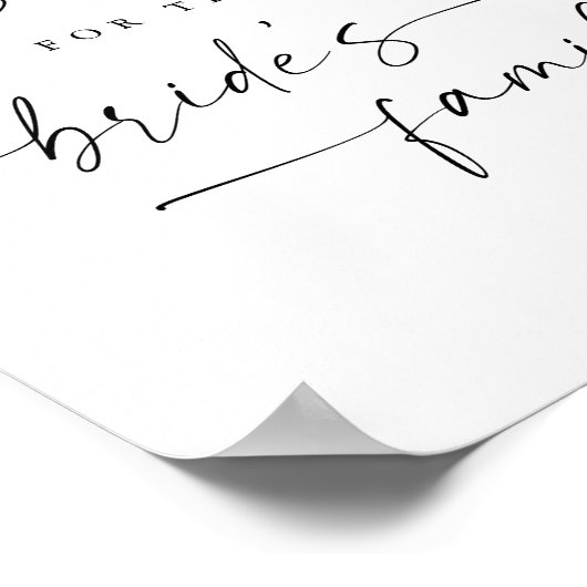 Poster Script Élégant Moderne Réservé Pour Signal Mariage (Coin)