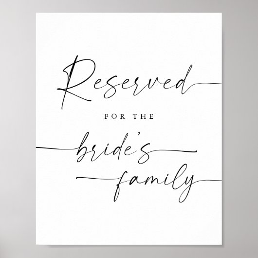Poster Script Élégant Moderne Réservé Pour Signal Mariage (Devant)