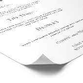 Poster Script élégant N'importe quel menu Mariage couleur (Coin)