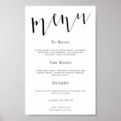 Poster Script élégant N'importe quel menu Mariage couleur (Devant)