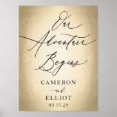 Poster Script élégant Notre aventure commence Signal Mari (Devant)