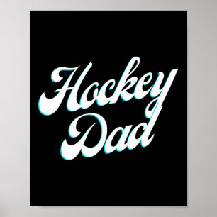 Poster Script Glacé Hockey Papa Pour Pères Fiers Au Bord