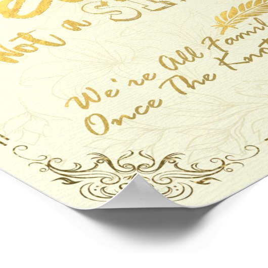 Poster Script Gold Choisir Un Siège Pas Un Panneau Mariag (Coin)