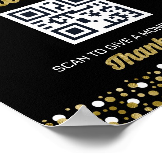 Poster Script Gold Foil Confetti Astuce Le Signe Graduel (Coin)