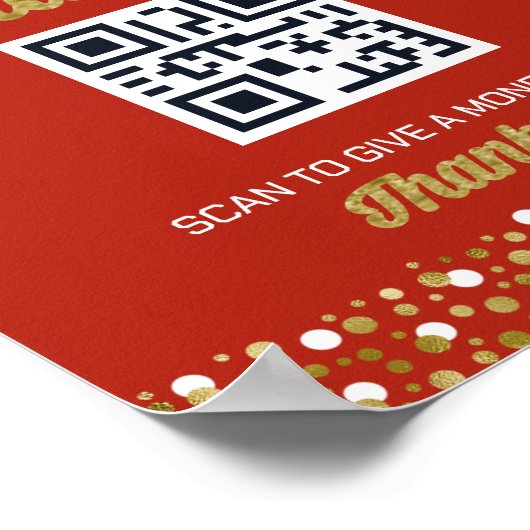 Poster Script Gold Foil Confetti Astuce Le Signe Graduel (Coin)