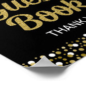 Poster Script Gold S'Il Vous Plaît Signer Le Livre D'Invi (Coin)