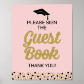 Poster Script Gold S'Il Vous Plaît Signer Le Livre D'Invi (Devant)