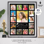 Poster Script Graduate 15 Photo Collage Couleur personnal
