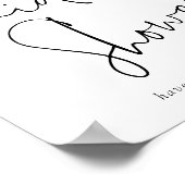 Poster Script manuscrit moderne Bienvenue à la Fête des m (Coin)