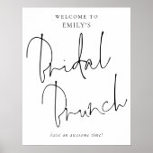 Poster Script manuscrit moderne Bienvenue au Brunch nupti (Devant)