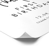 Poster Script manuscrit noir premier anniversaire Bienven (Coin)