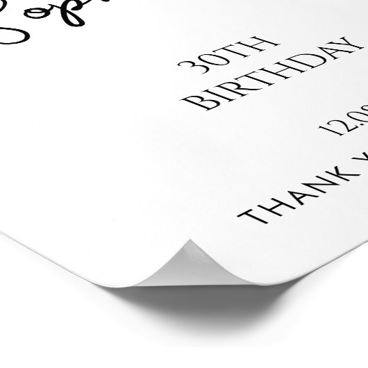 Poster Script manuscrit personnalisé Accueil pour le prem (Coin)