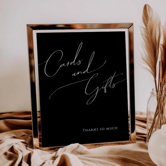 Poster Script Minimal Fantaisiste | Cartes Noires et Cade