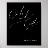 Poster Script Minimal Fantaisiste | Cartes Noires et Cade (Devant)