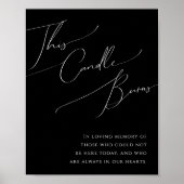 Poster Script Minimal Fantaisiste | Noir Cette bougie brû (Devant)