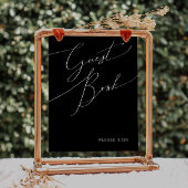 Poster Script minimal Whimsical | Black Guest Book Sign