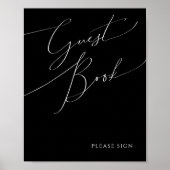 Poster Script minimal Whimsical | Black Guest Book Sign (Devant)