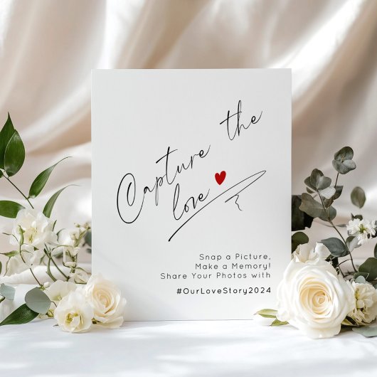 Poster Script minimaliste Capturez le Mariage d'amour