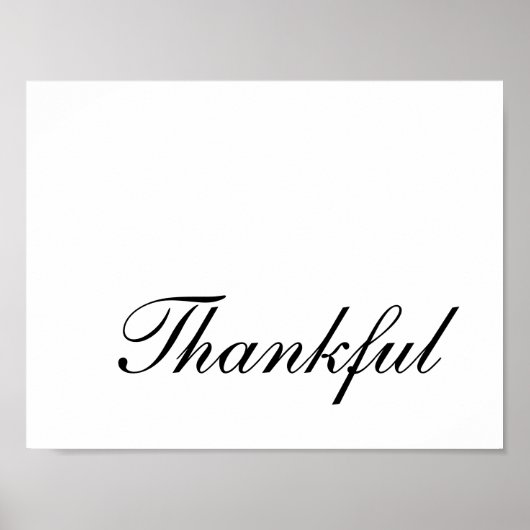 Poster Script minimaliste de Thanksgiving Merci (Devant)