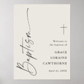 Poster Script moderne Baptême neutre Bienvenue (Devant)