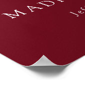 Poster Script moderne Bourgogne Welcome Graduation Party (Coin)