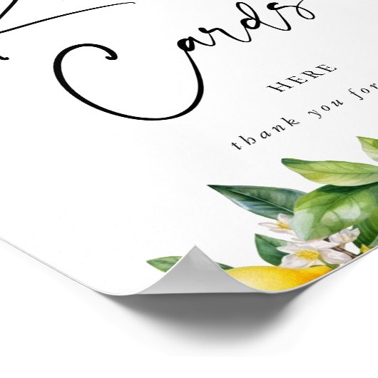 Poster Script moderne Citrus Citrus Recette Cartes Signe (Coin)