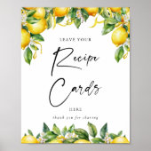 Poster Script moderne Citrus Citrus Recette Cartes Signe (Devant)