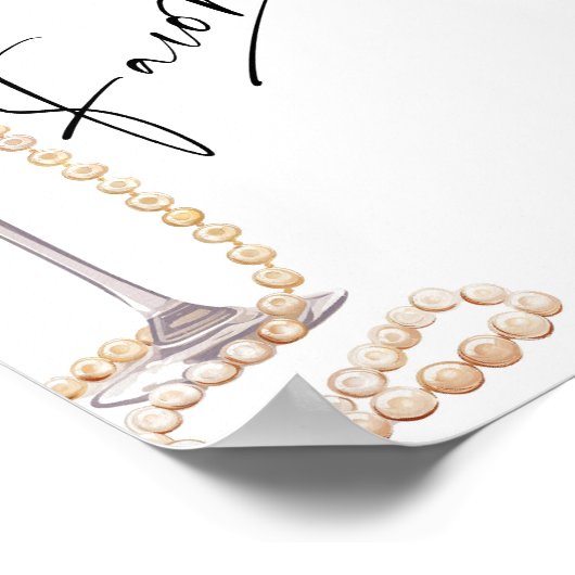 Poster Script moderne favorise perles et la douche Prosec (Coin)