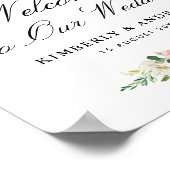 Poster script moderne floral mariage de bienvenue (Coin)