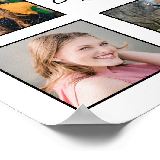 Poster Script moderne Graduate 15 photo Collage (Coin)