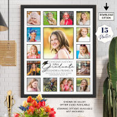 Poster Script moderne Graduate 15 photo Collage