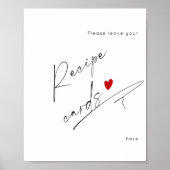 Poster Script moderne laissez votre carte de recette ici (Devant)