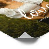 Poster Script moderne 'Love' Mariage Couple Photo (Coin)