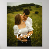Poster Script moderne 'Love' Mariage Couple Photo (Devant)