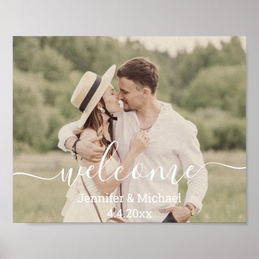 Poster script moderne mariage campagnard photo signe de b (Devant)