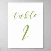 Poster Script moderne mariage table numéro 2 signe (Devant)