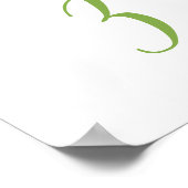 Poster Script moderne mariage table numéro 3 signe (Coin)