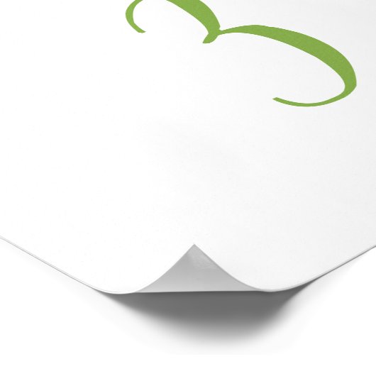 Poster Script moderne mariage table numéro 3 signe (Coin)