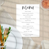 Poster Script moderne Menu Mariage N'importe quelle coule