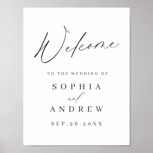 Poster Script moderne minimaliste mariage signe de bienve (Devant)