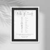 Poster Script moderne noir blanc Mariage Ordre des événem