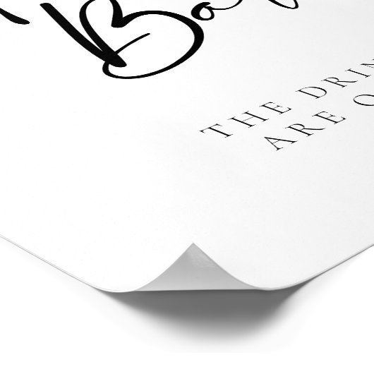 Poster Script moderne Open Bar Mariage (Coin)