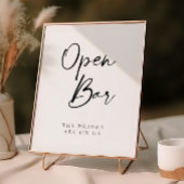 Poster Script moderne Open Bar Mariage