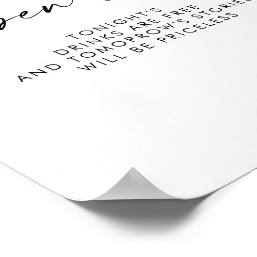 Poster Script moderne Open Bar Sign (Coin)