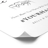 Poster Script moderne Partager Le Hashtag Mariage d'amour (Coin)