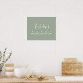 Poster Script moderne personnel 5 famille sage vert (Cuisine)