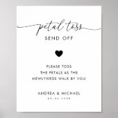Poster Script moderne Petal Toss Envoyer Signal Mariage (Devant)